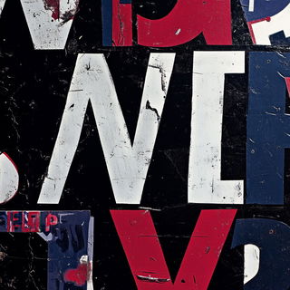 Coralvangard style, Midjourney V6.1: typographic composition with large letters