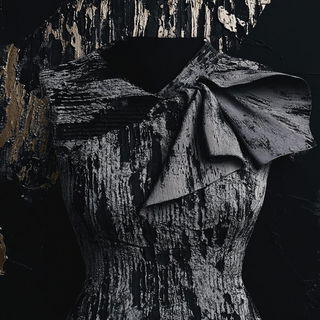 Brushgrain style, Midjourney V6.1: haute-couture fashion outfit