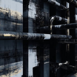 Brushgrain style, Midjourney V6.1: technical infrastructure blueprint schematics