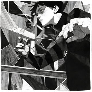Monumentrail style, Midjourney V6.1: black-and-white manga comic strip