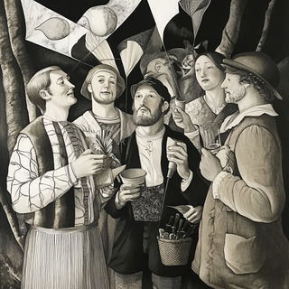 Monumentrail style, Midjourney V6.1: classical 18th-century oil painting