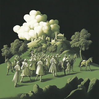 Tealcrest Folklore style, Midjourney V6.1: classical 18th-century oil painting