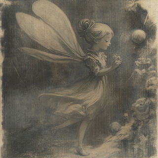 Sepia Morphograph style, Midjourney V6.1: retro fairy-tale illustration