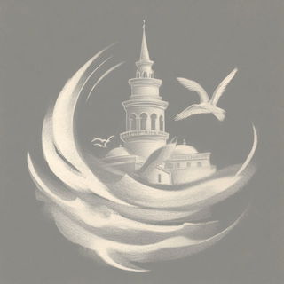 Sepia Morphograph style, Midjourney V6.1: bold minimalist logo design for Istanbul city municipal services