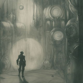 Sepia Morphograph style, Midjourney V6.1: cinematic shot from sci-fi movie