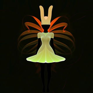 Inkscar style, Midjourney V6.1: haute-couture fashion outfit