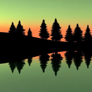 Inkscar style, Midjourney V6.1: realistic landscape photograph of quiet dawn