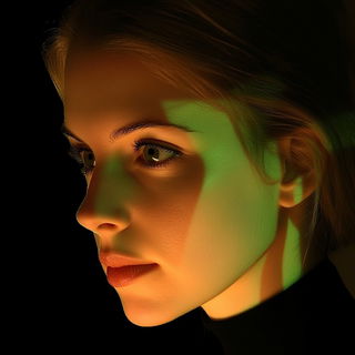 Inkscar style, Midjourney V6.1: photographic portrait of female protagonist