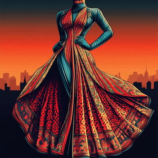 Washwander style, Midjourney V6.1: haute-couture fashion outfit