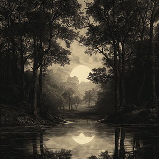Pinkleaf Casebinding style, Midjourney V6.1: realistic landscape photograph of quiet dawn