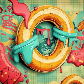 Crescent Souk Glyphics style, Midjourney V6.1: abstract 3D render