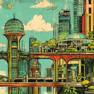 Crescent Souk Glyphics style, Midjourney V6.1: megacity with futuristic bioarchitecture