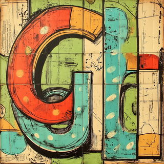Crescent Souk Glyphics style, Midjourney V6.1: typographic composition with large letters