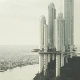 Tessellafable style, Midjourney V6.1: megacity with futuristic bioarchitecture