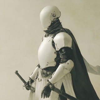 Tessellafable style, Midjourney V6.1: concept art character design of retropunk steam knight