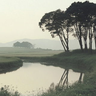 Tessellafable style, Midjourney V6.1: realistic landscape photograph of quiet dawn