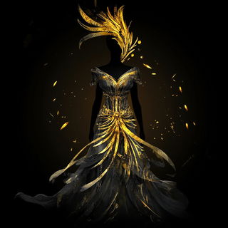 Rimecarved Colossus style, Midjourney V6.1: haute-couture fashion outfit