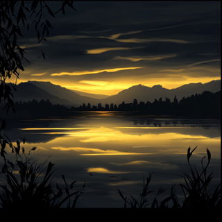 Rimecarved Colossus style, Midjourney V6.1: realistic landscape photograph of quiet dawn