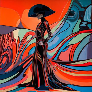 Cinerose Dyehouse style, Midjourney V6.1: haute-couture fashion outfit