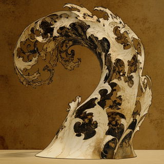 Riad Iconarium style, Midjourney V6.1: abstract 3D render