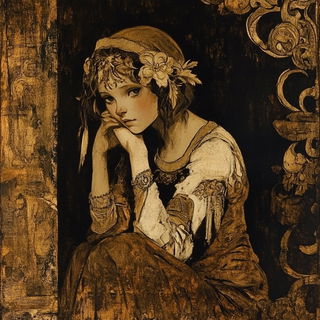 Riad Iconarium style, Midjourney V6.1: classical 18th-century oil painting