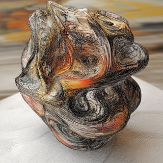 Scarpfire style, Midjourney V6.1: abstract 3D render