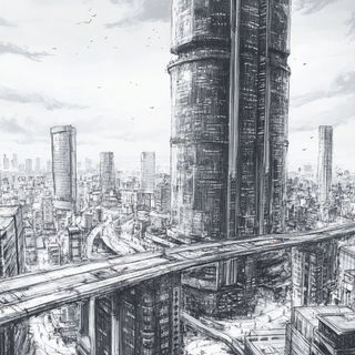 Redcap Quay style, Midjourney V6.1: megacity with futuristic bioarchitecture