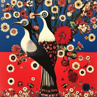 Archipelagic Chromolith style, Midjourney V6.1: traditional folk art