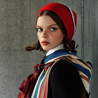 Archipelagic Chromolith style, Midjourney V6.1: photographic portrait of female protagonist