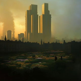 Platform of Maple Clouds style, Midjourney V6.1: megacity with futuristic bioarchitecture