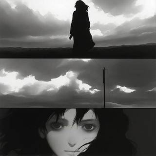 Platform of Maple Clouds style, Midjourney V6.1: black-and-white manga comic strip