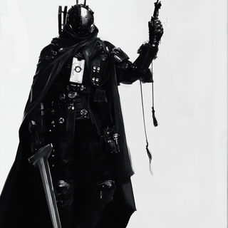 Feathergrotesque style, Midjourney V6.1: concept art character design of retropunk steam knight