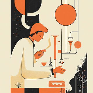 Tealgrim style, Midjourney V6.1: editorial illustration for popular scientific magazine cover