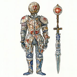 Mistraloon style, Midjourney V6.1: concept art character design of retropunk steam knight