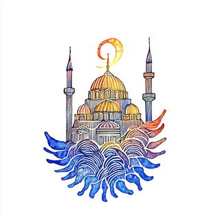 Mistraloon style, Midjourney V6.1: bold minimalist logo design for Istanbul city municipal services