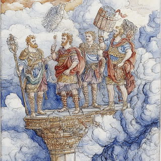 Mistraloon style, Midjourney V6.1: classical 18th-century oil painting