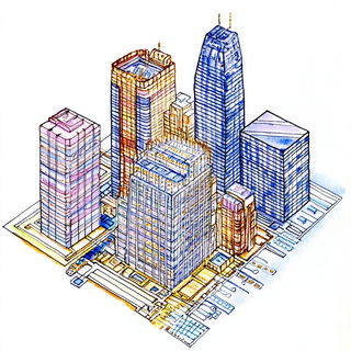 Mistraloon style, Midjourney V6.1: technical infrastructure blueprint schematics