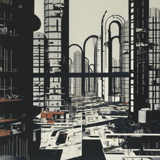 Glaciershade style, Midjourney V6.1: megacity with futuristic bioarchitecture