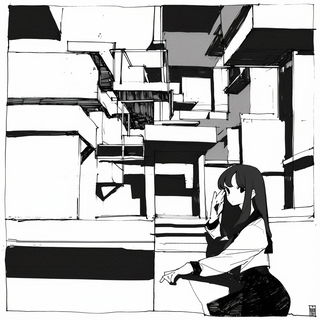 Glaciershade style, Midjourney V6.1: black-and-white manga comic strip
