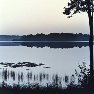 Glaciershade style, Midjourney V6.1: realistic landscape photograph of quiet dawn