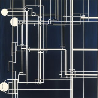 Glaciershade style, Midjourney V6.1: technical infrastructure blueprint schematics