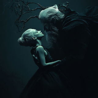 Bluegray Folio style, Midjourney V6.1: retro fairy-tale illustration