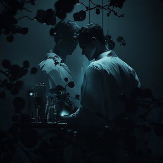 Bluegray Folio style, Midjourney V6.1: editorial illustration for popular scientific magazine cover