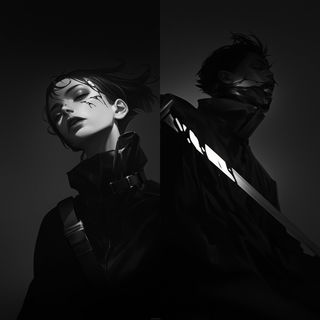 Bluegray Folio style, Midjourney V6.1: black-and-white manga comic strip