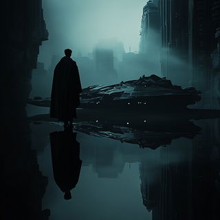 Bluegray Folio style, Midjourney V6.1: cinematic shot from sci-fi movie