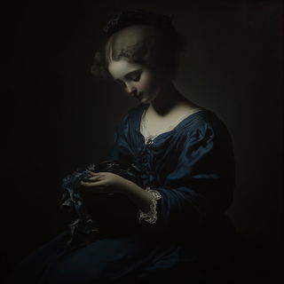Bluegray Folio style, Midjourney V6.1: classical 18th-century oil painting