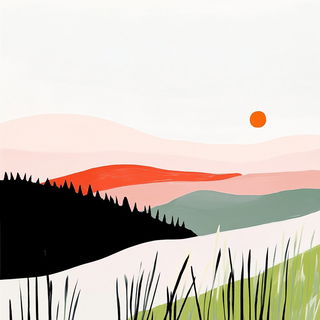 Crosshatch Sylvagraph style, Midjourney V6.1: realistic landscape photograph of quiet dawn