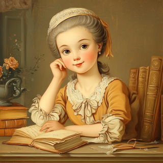 Chintz Courtyardism style, Midjourney V6.1: classical 18th-century oil painting