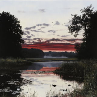 Cloudkin Entomology style, Midjourney V6.1: realistic landscape photograph of quiet dawn