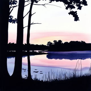 Lanternwyrd style, Midjourney V6.1: realistic landscape photograph of quiet dawn